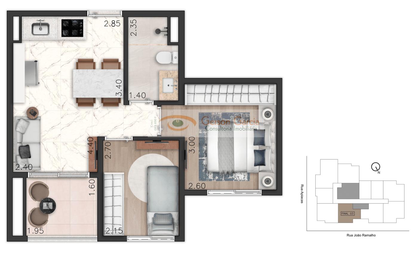 Apartamento, 2 quartos, 45 m² - Foto 23