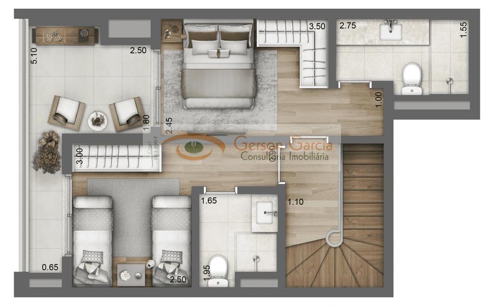 Sobrado, 2 quartos, 91 m² - Foto 42